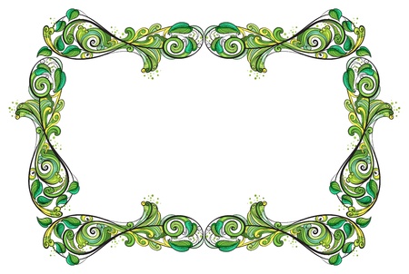 Illustration of a green border on a white backgroundのイラスト素材