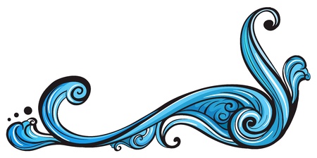 Illustration of a unique blue border on a white backgroundのイラスト素材