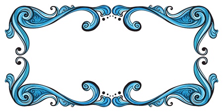 Illustration of a blue border line on a white backgroundのイラスト素材
