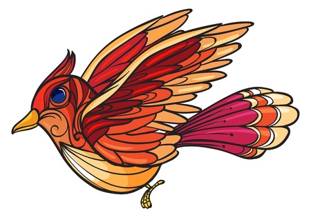 Illustration of an angry bird on a white backgroundのイラスト素材