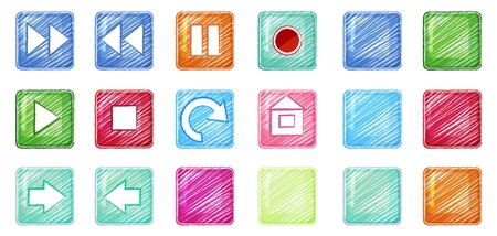 Illustration of the different colorful icons on a white backgroundのイラスト素材