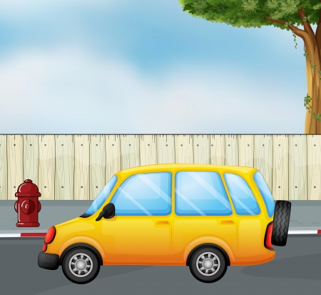 Illustration of a yellow carのイラスト素材