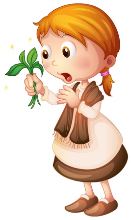 Illustration of a girl on a white backgroundのイラスト素材