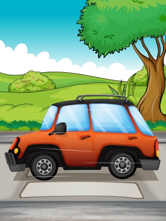 Illustration of a running carのイラスト素材