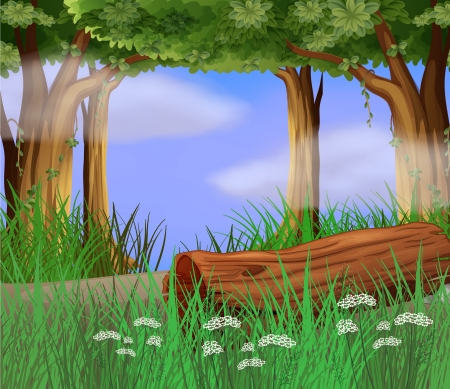 Illustration of long weeds at the roadsideのイラスト素材