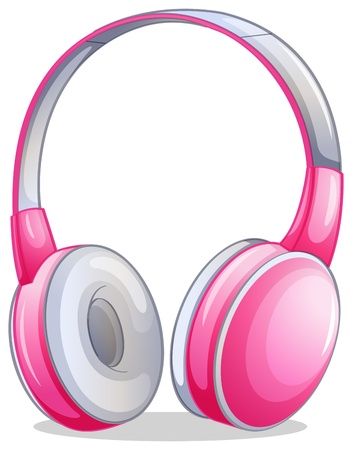 Illustration of a pink headset on a white backgroundのイラスト素材