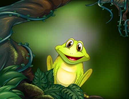 Illustration of a frog at the forestのイラスト素材