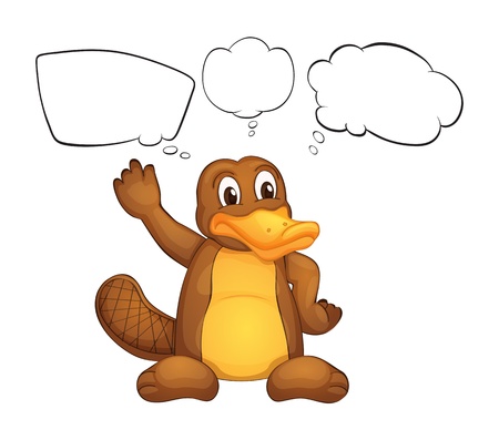 Illustration of a platypus on a white backgroundのイラスト素材