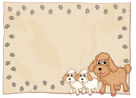 Illustration of an animal design stationery on a white backgroundのイラスト素材
