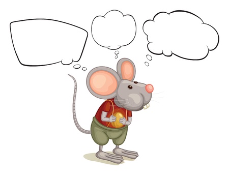 Illustration of a rat with empty callouts on a white backgroundのイラスト素材