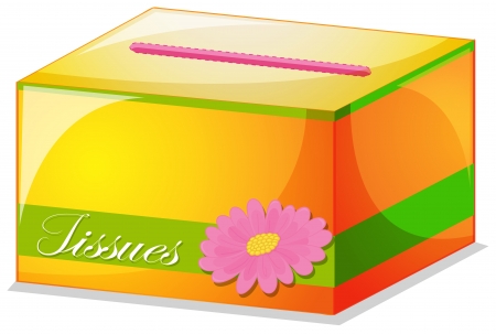 Illustration of a colorful tissue box on a white backgroundのイラスト素材