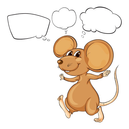 Illustration of the mighty brown mouse on a white backgroundのイラスト素材