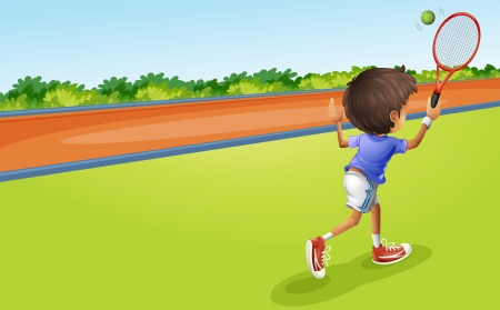 Illustration of a tennis playerのイラスト素材