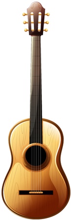 Illustration of a classical guitar on a white backgroundのイラスト素材
