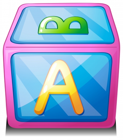 Illustration of an alphabet cube on a white backgroundのイラスト素材