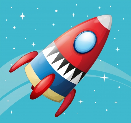 Illustration of a flying spaceshipのイラスト素材