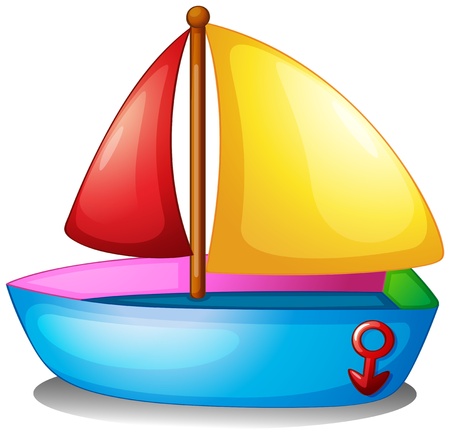 Illustration of a colorful boat on a white backgroundのイラスト素材