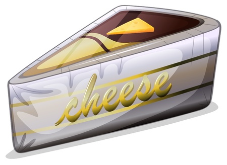 Illustration of a cheese in a metallic container on a white backgroundのイラスト素材