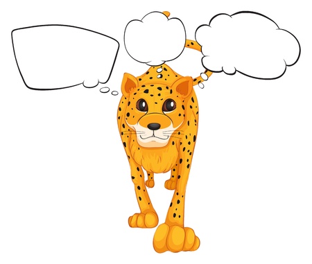 Illustration of a cheetah with empty callouts on a white background のイラスト素材
