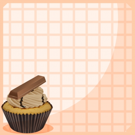Illustration of a stationery with a cupcake with chocolate toppingsのイラスト素材