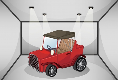 Illustration of a vintage car at the garageのイラスト素材