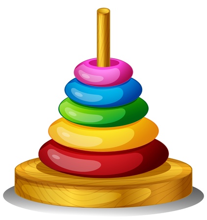 Illustration of a colorful round toy on a white backgroundのイラスト素材