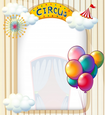 Illustration of a circus entrance with balloonsのイラスト素材
