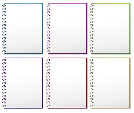 Illustration for Illustration of the six spring notebooks on a white background - Royalty Free Image