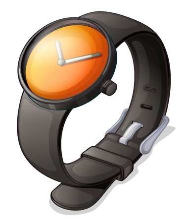 Illustration of a black watch on a white backgroundのイラスト素材