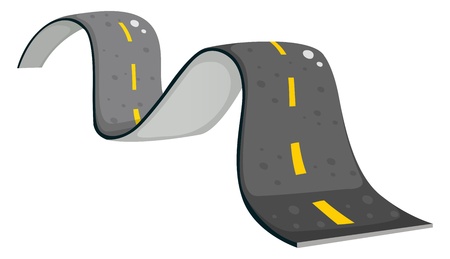 Illustration of a narrow road on a white backgroundのイラスト素材