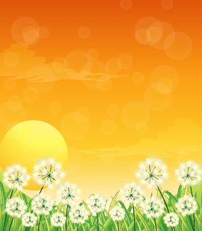 Illustration of a special paper with a sunset designのイラスト素材