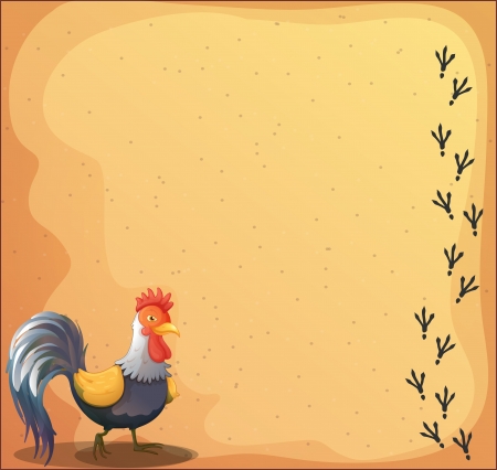 Illustration of a stationery with a roosterのイラスト素材