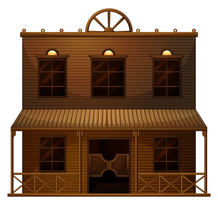 Illustration of a wooden Mexican bar on a white backgroundのイラスト素材