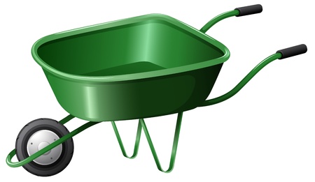 Illustration of a green construction cart on a white backgroundのイラスト素材