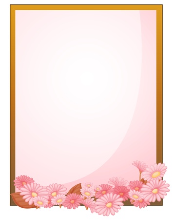 Illustration of an empty paper with a flowery design on a white backgroundのイラスト素材
