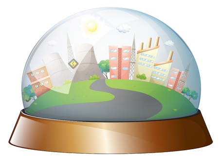 Illustration of a dome designed city on a white background のイラスト素材