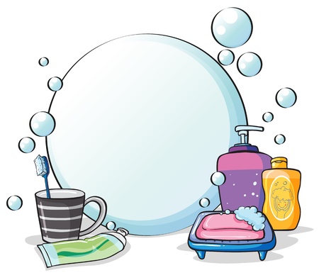 Illustration of the things needed for grooming on a white backgroundのイラスト素材