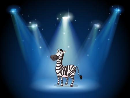 Illustration of a zebra at the stage with spotlightsのイラスト素材