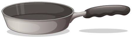 Illustration of a gray cooking pan on a white backgroundのイラスト素材