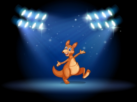 Illustration of a kangaroo under the spotlightsのイラスト素材