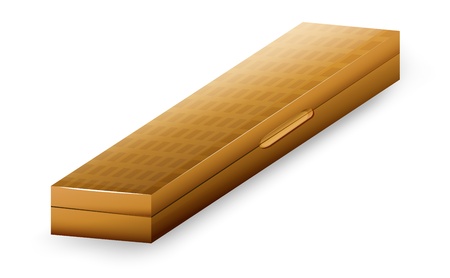 Illustration of a wooden case on a white background のイラスト素材