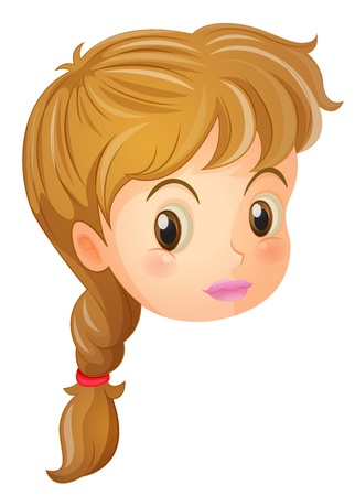Illustration of a pretty face of a girl on a white background のイラスト素材
