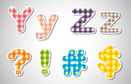 Illustration of the letters and signs on a white backgroundのイラスト素材