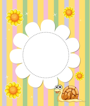 Illustration of an empty template with a snailのイラスト素材