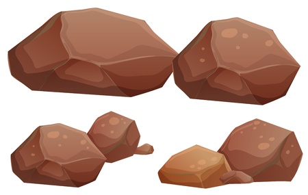 Illustration of the big and small rocks on a white background のイラスト素材