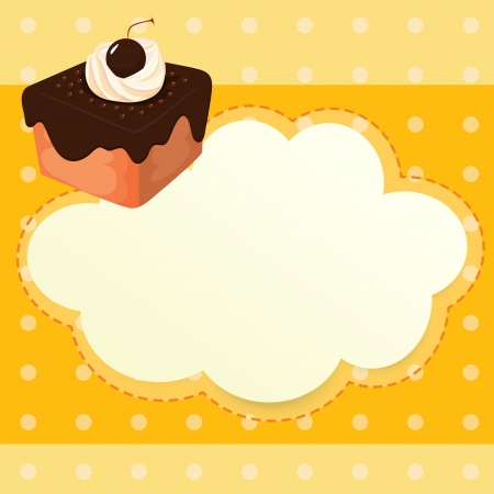 Illustration of a stationery with a chocolate cakeのイラスト素材