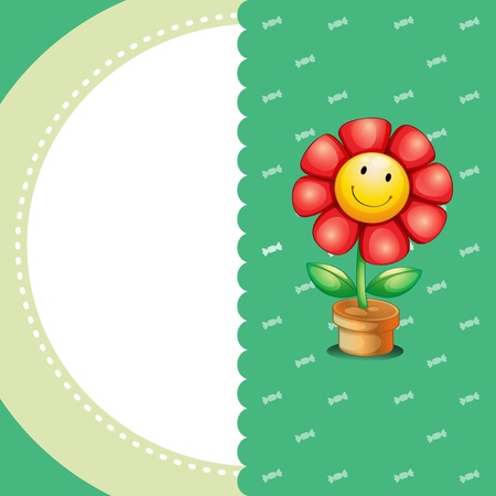 Illustration of a stationery with a smiling flowerのイラスト素材