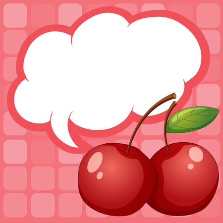 Illustration of the cherries with an empty calloutのイラスト素材