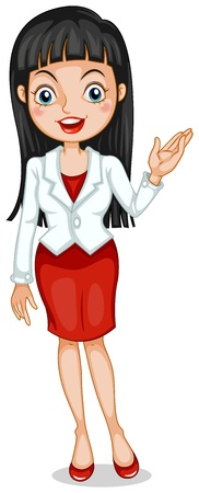 Illustration of a pretty business icon with a white blazer on a white backgroundのイラスト素材