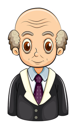 Illustration of a bald businessman on a white backgroundのイラスト素材